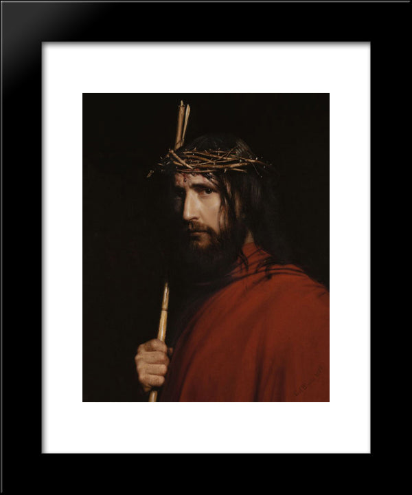 Christ With Thorns 20x24 Black Modern Wood Framed Art Print Poster by Bloch, Carl