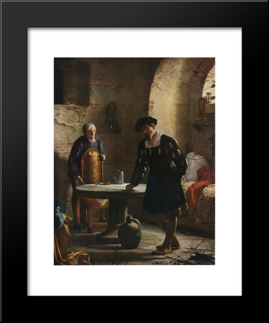 Christian Ii Imprisoned In The Tower At Sonderborg Castle 20x24 Black Modern Wood Framed Art Print Poster by Bloch, Carl