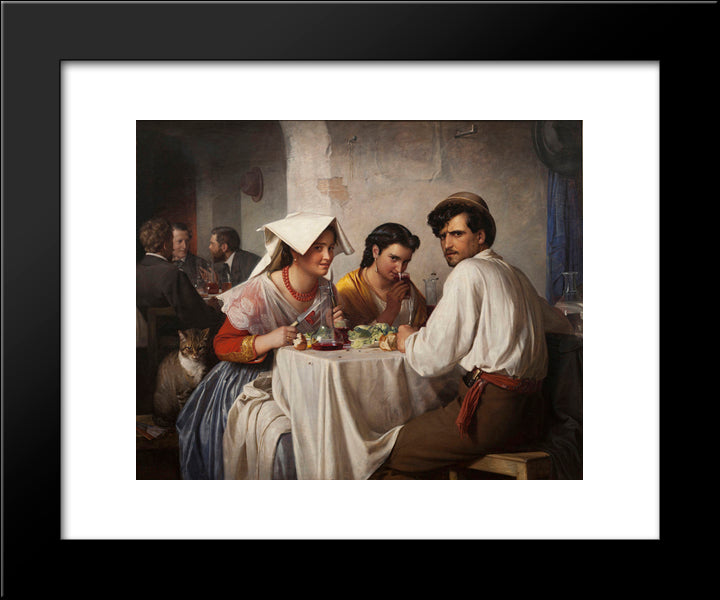 In A Roman Osteria 20x24 Black Modern Wood Framed Art Print Poster by Bloch, Carl