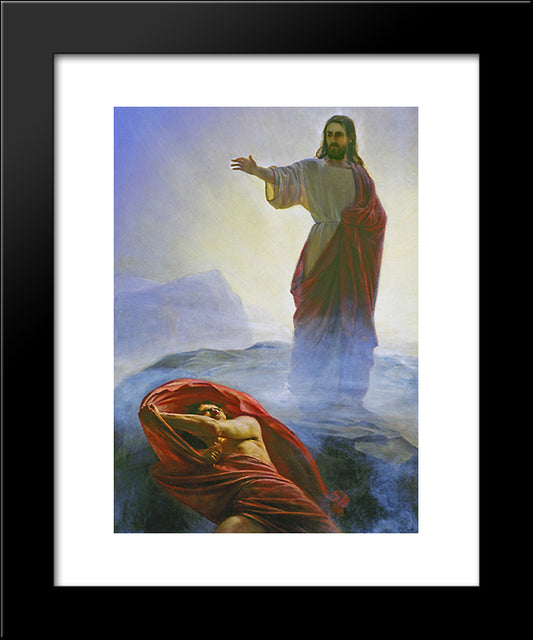 Jesus Tempted 20x24 Black Modern Wood Framed Art Print Poster by Bloch, Carl