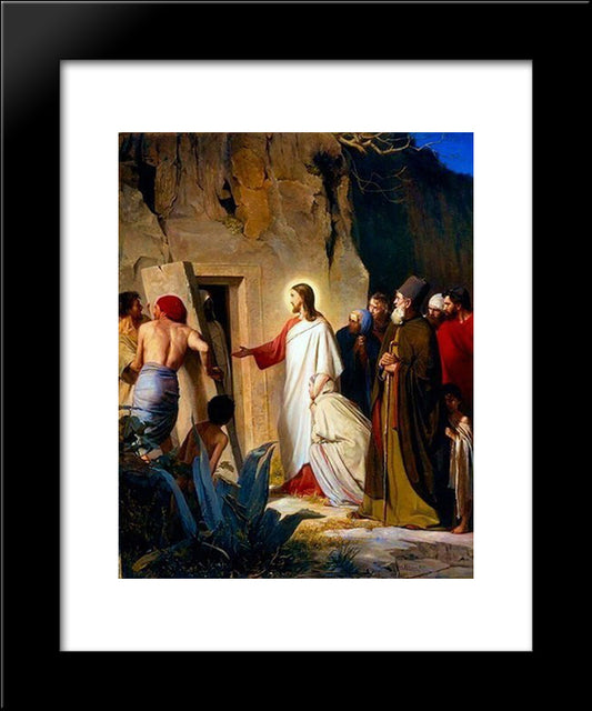 Raising Of Lazarus 20x24 Black Modern Wood Framed Art Print Poster by Bloch, Carl