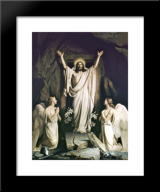 Resurrection Of Christ 20x24 Black Modern Wood Framed Art Print Poster by Bloch, Carl