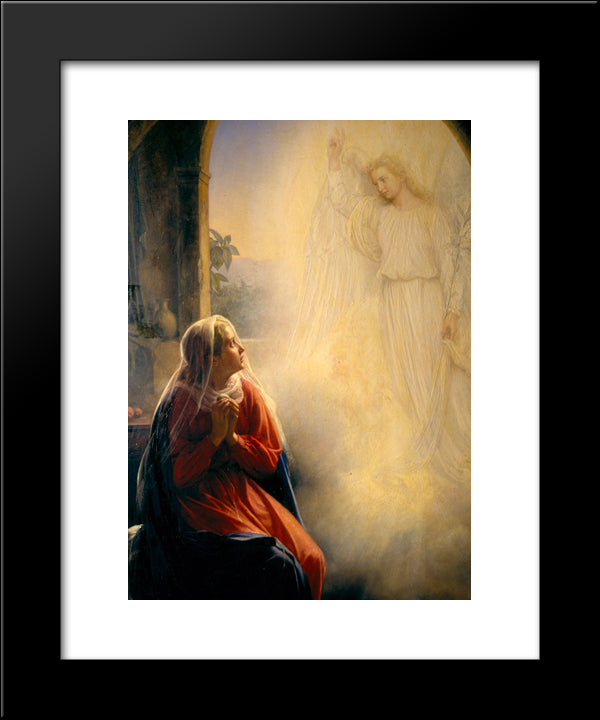 The Annunciation 20x24 Black Modern Wood Framed Art Print Poster by Bloch, Carl