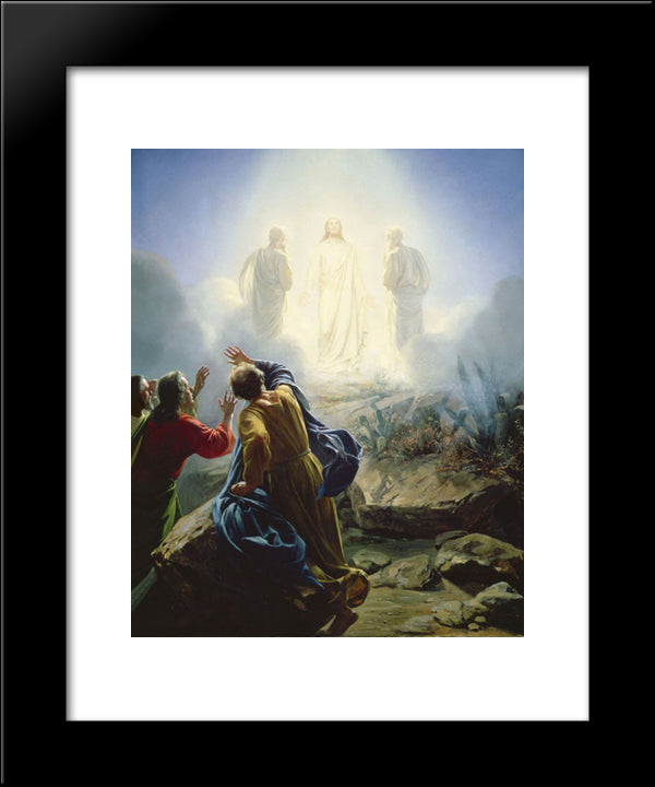 Transfiguration Of Jesus 20x24 Black Modern Wood Framed Art Print Poster by Bloch, Carl