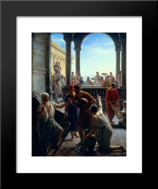 Wedding At Cana 20x24 Black Modern Wood Framed Art Print Poster by Bloch, Carl