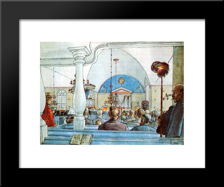 At Church 20x24 Black Modern Wood Framed Art Print Poster by Larsson, Carl