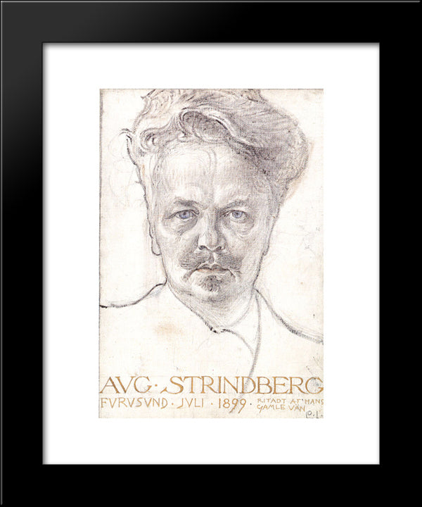 August Strindberg 20x24 Black Modern Wood Framed Art Print Poster by Larsson, Carl