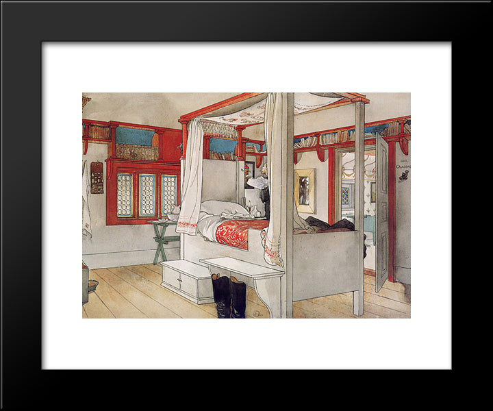 Daddy'S Room 20x24 Black Modern Wood Framed Art Print Poster by Larsson, Carl