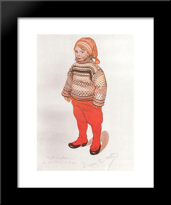 Lille Matts Larsson 20x24 Black Modern Wood Framed Art Print Poster by Larsson, Carl