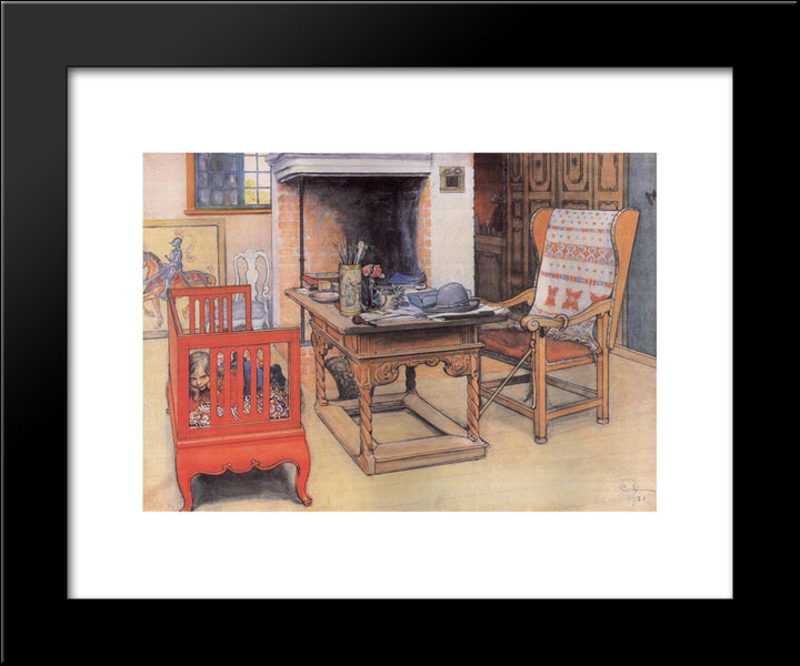 Peek-A-Boo 20x24 Black Modern Wood Framed Art Print Poster by Larsson, Carl