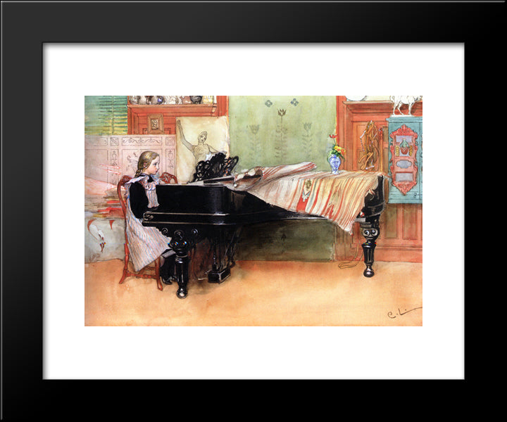Playing Scales 20x24 Black Modern Wood Framed Art Print Poster by Larsson, Carl