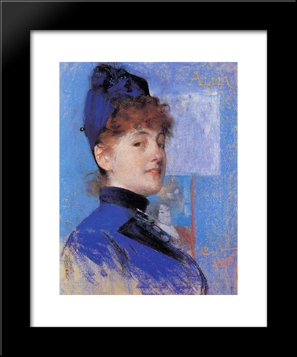 Portrait Of Alma 20x24 Black Modern Wood Framed Art Print Poster by Larsson, Carl