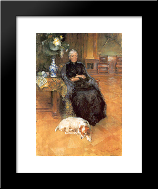 Portrait Of Gothilda Furstenberg 20x24 Black Modern Wood Framed Art Print Poster by Larsson, Carl