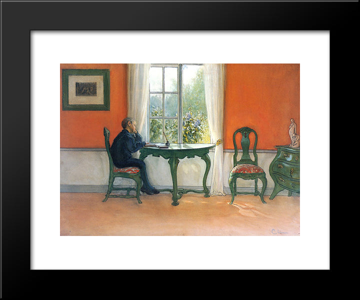 Required Reading 20x24 Black Modern Wood Framed Art Print Poster by Larsson, Carl