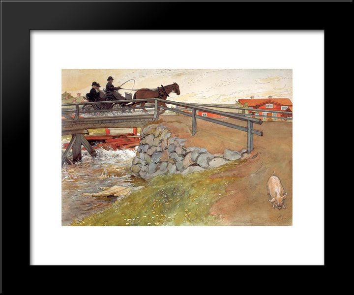 The Bridge 20x24 Black Modern Wood Framed Art Print Poster by Larsson, Carl