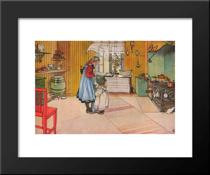 The Kitchen 20x24 Black Modern Wood Framed Art Print Poster by Larsson, Carl