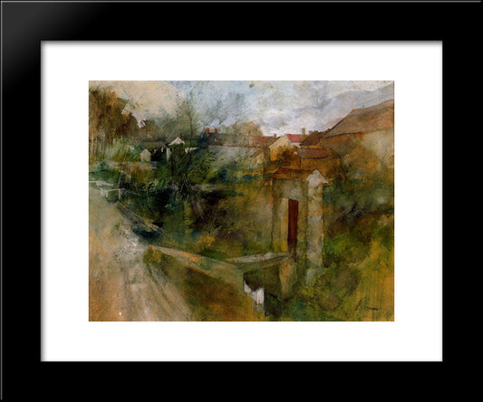 View Of Montcourt 20x24 Black Modern Wood Framed Art Print Poster by Larsson, Carl