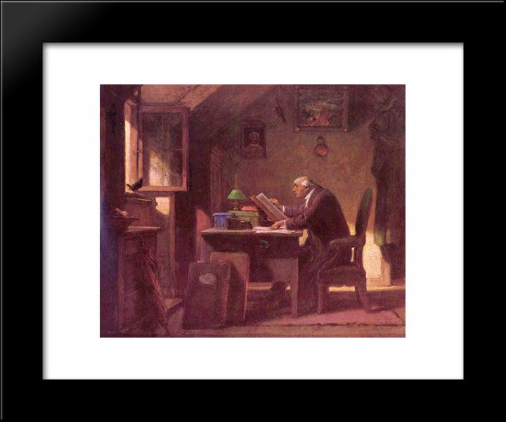 A Visit 20x24 Black Modern Wood Framed Art Print Poster by Spitzweg, Carl