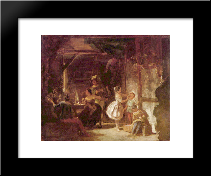 Backstage 20x24 Black Modern Wood Framed Art Print Poster by Spitzweg, Carl