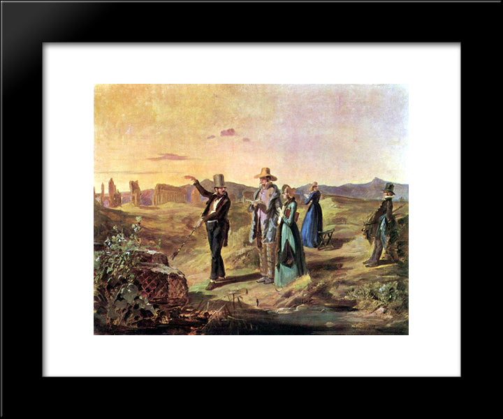 Englishman In The Campagna 20x24 Black Modern Wood Framed Art Print Poster by Spitzweg, Carl