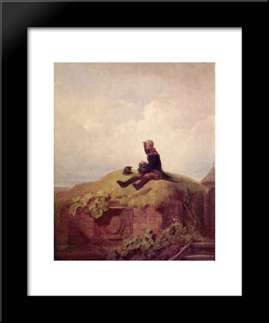 Once Upon A Time (The Knitting Outpost) 20x24 Black Modern Wood Framed Art Print Poster by Spitzweg, Carl