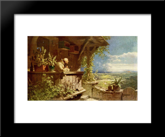 Suspicious Smoke 20x24 Black Modern Wood Framed Art Print Poster by Spitzweg, Carl