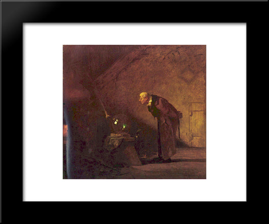 The Alchemist 20x24 Black Modern Wood Framed Art Print Poster by Spitzweg, Carl