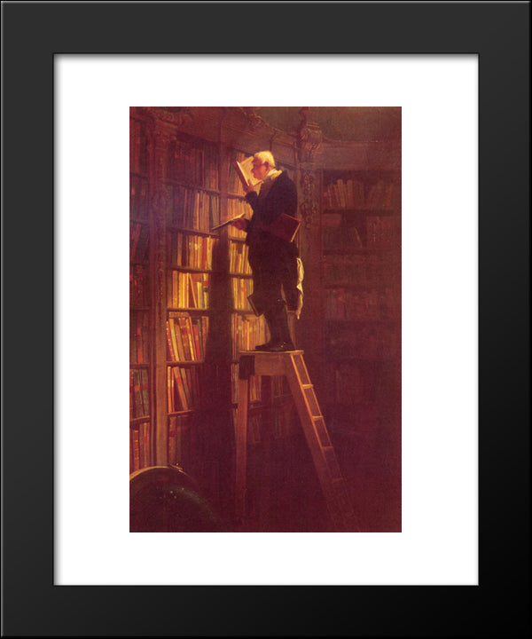 The Book Worm 20x24 Black Modern Wood Framed Art Print Poster by Spitzweg, Carl