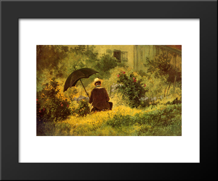 The Botanist 20x24 Black Modern Wood Framed Art Print Poster by Spitzweg, Carl