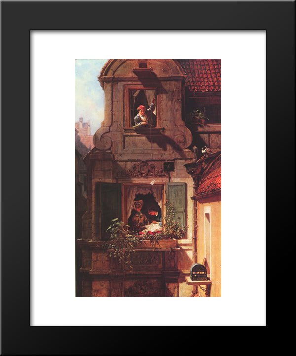 The Intercepted Love Letter 20x24 Black Modern Wood Framed Art Print Poster by Spitzweg, Carl