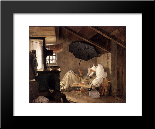 The Poor Poet 20x24 Black Modern Wood Framed Art Print Poster by Spitzweg, Carl