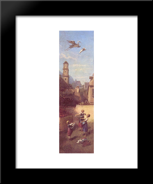 The Stork 20x24 Black Modern Wood Framed Art Print Poster by Spitzweg, Carl