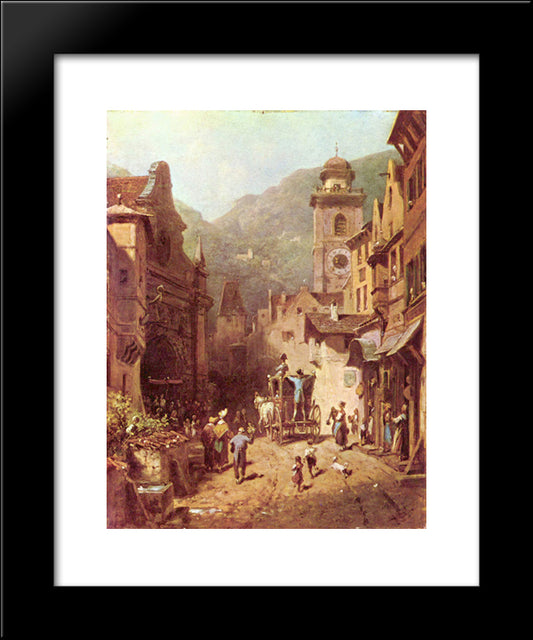 The Visit Of The Father 20x24 Black Modern Wood Framed Art Print Poster by Spitzweg, Carl
