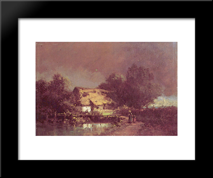 Thunderstorm 20x24 Black Modern Wood Framed Art Print Poster by Spitzweg, Carl