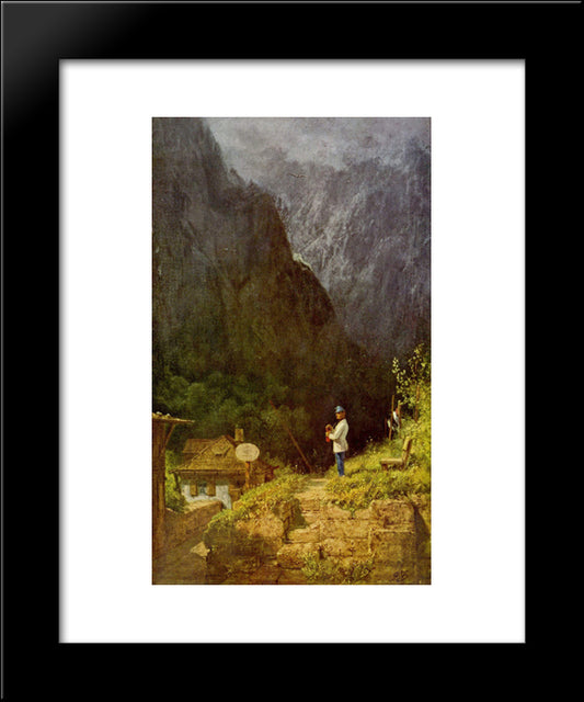 Tyrolean Toll House 20x24 Black Modern Wood Framed Art Print Poster by Spitzweg, Carl