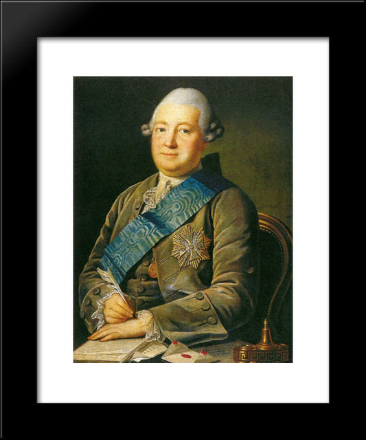 Portrait Of Adam Vasilevich Olsufyev 20x24 Black Modern Wood Framed Art Print Poster by Christineck, Carl Ludwig