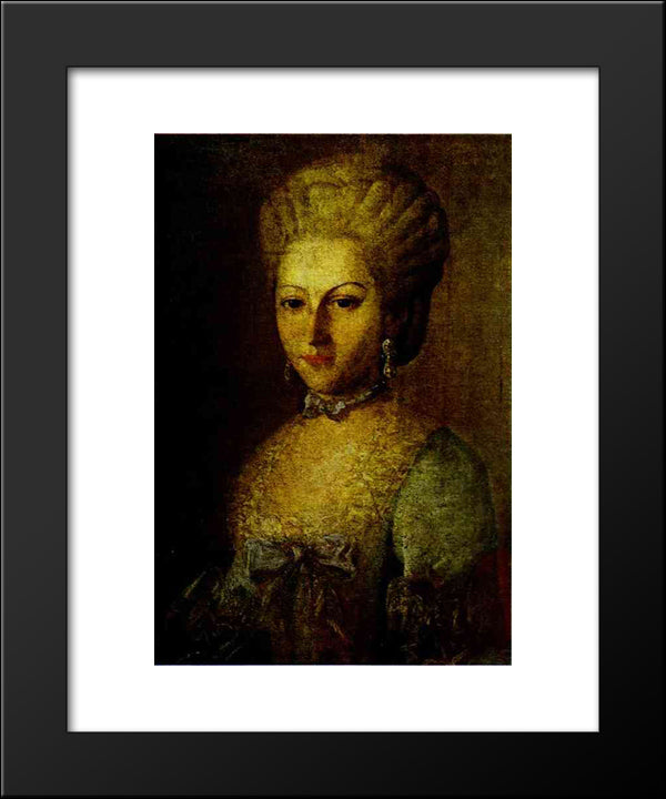 Portrait Of Agrafena Ribeaupierre 20x24 Black Modern Wood Framed Art Print Poster by Christineck, Carl Ludwig