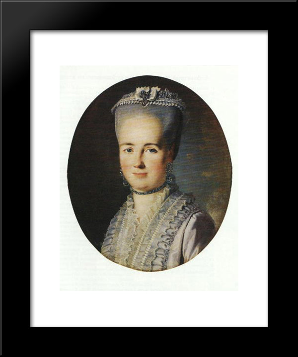 Portrait Of An Unknown Woman 20x24 Black Modern Wood Framed Art Print Poster by Christineck, Carl Ludwig
