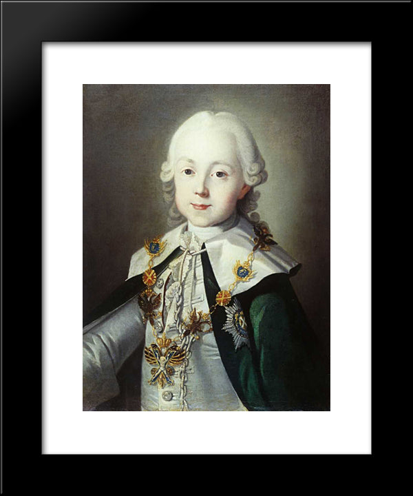 Portrait Of Paul Of Russia Dressed As Chevalier Of The Order Of St. Andrew 20x24 Black Modern Wood Framed Art Print Poster by Christineck, Carl Ludwig