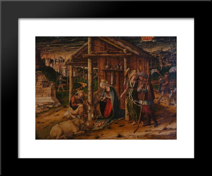 Adoration Of The Shepherds 20x24 Black Modern Wood Framed Art Print Poster by Crivelli, Carlo