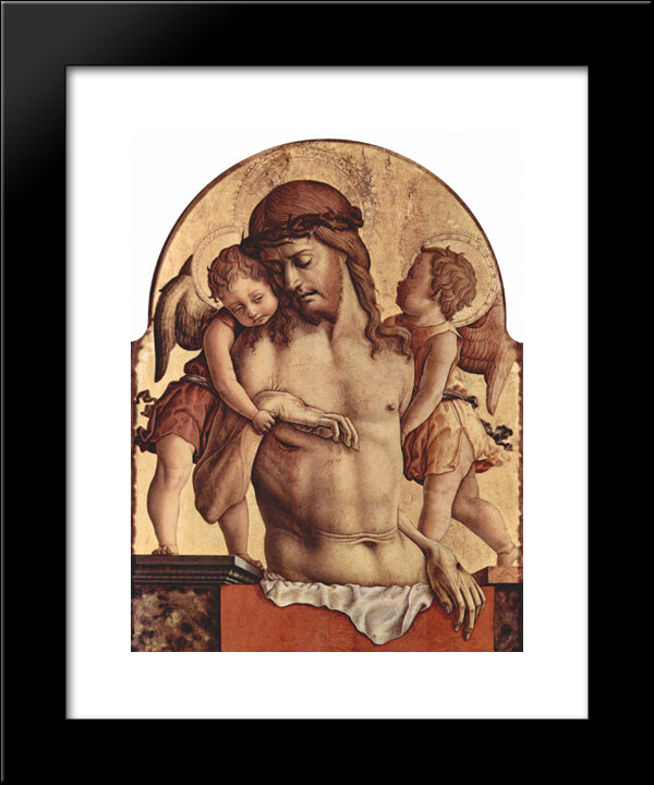 Angels Pity 20x24 Black Modern Wood Framed Art Print Poster by Crivelli, Carlo