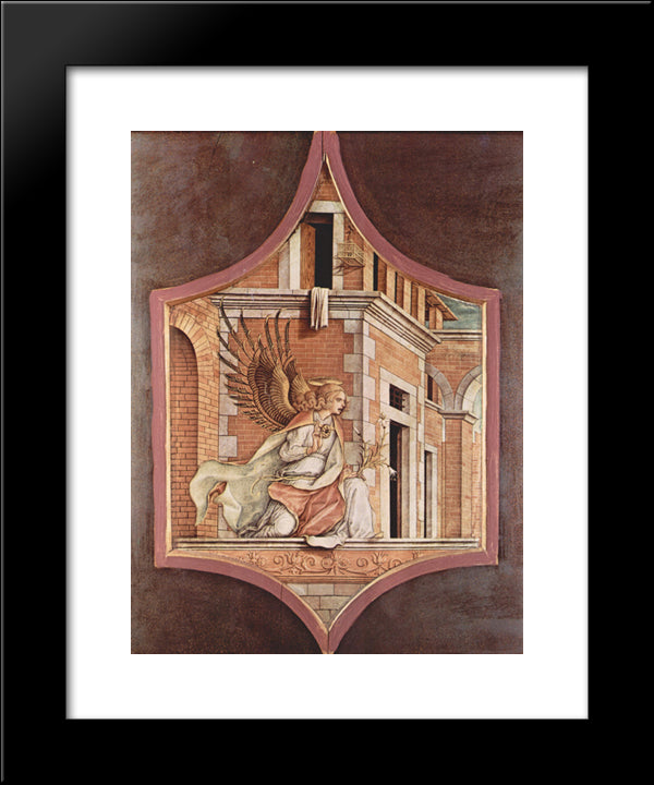 Annunciation Angel 20x24 Black Modern Wood Framed Art Print Poster by Crivelli, Carlo