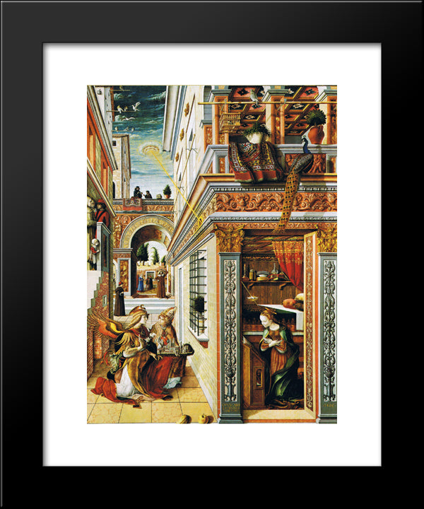 Annunciation With Saint Emidius 20x24 Black Modern Wood Framed Art Print Poster by Crivelli, Carlo