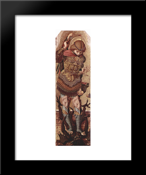 Archangel Michael 20x24 Black Modern Wood Framed Art Print Poster by Crivelli, Carlo