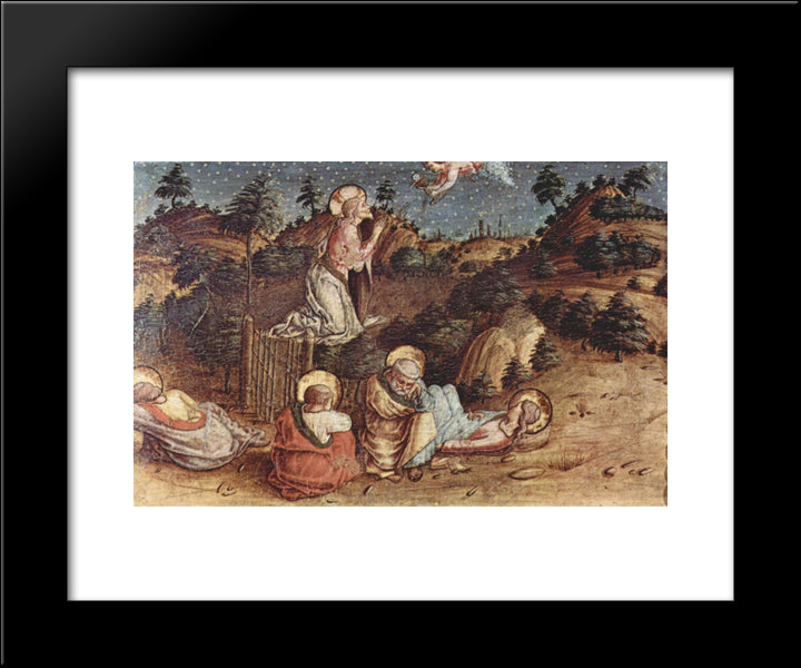 Christ'S Prayer On Oelber 20x24 Black Modern Wood Framed Art Print Poster by Crivelli, Carlo