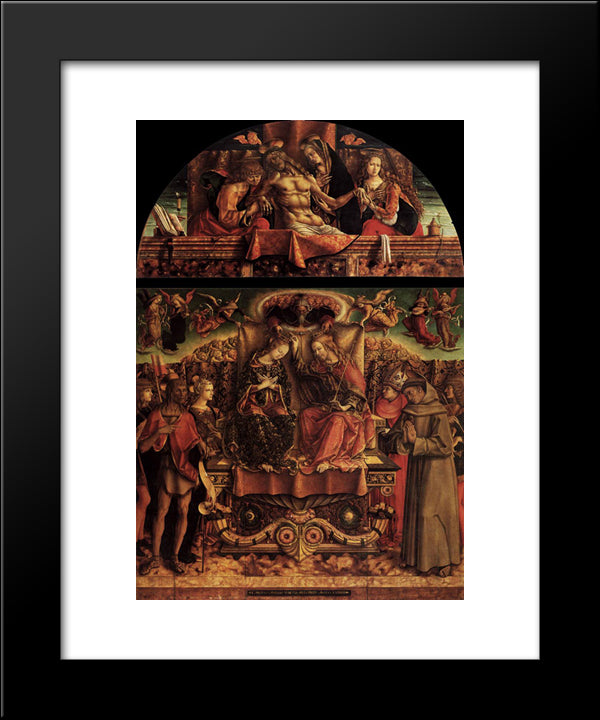 Coronation Of The Virgin 20x24 Black Modern Wood Framed Art Print Poster by Crivelli, Carlo