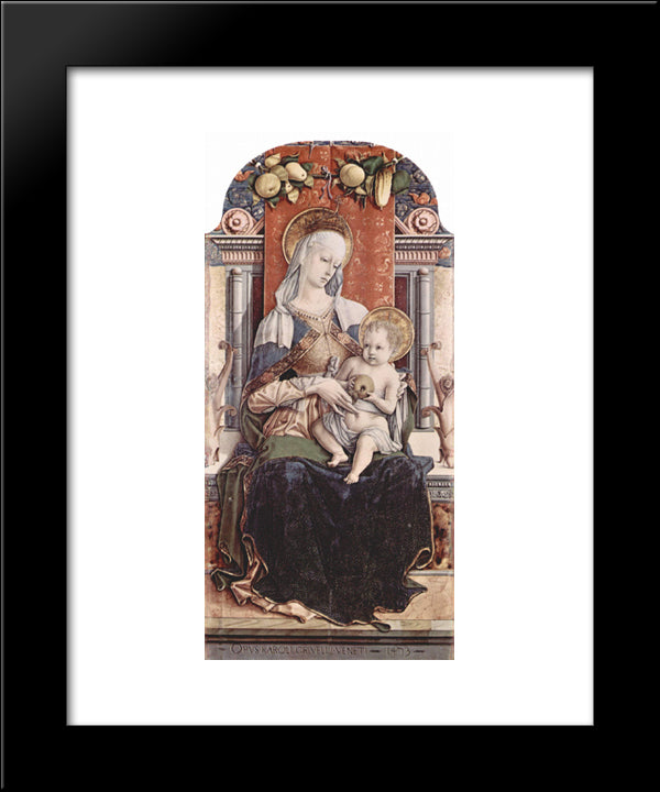 Enthroned Madonna 20x24 Black Modern Wood Framed Art Print Poster by Crivelli, Carlo