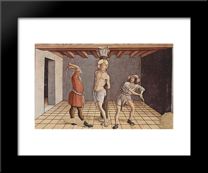 Flagellation Of Christ 20x24 Black Modern Wood Framed Art Print Poster by Crivelli, Carlo