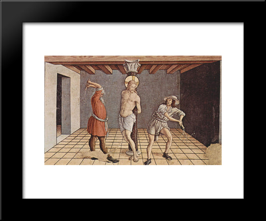 Flagellation Of Christ 20x24 Black Modern Wood Framed Art Print Poster by Crivelli, Carlo