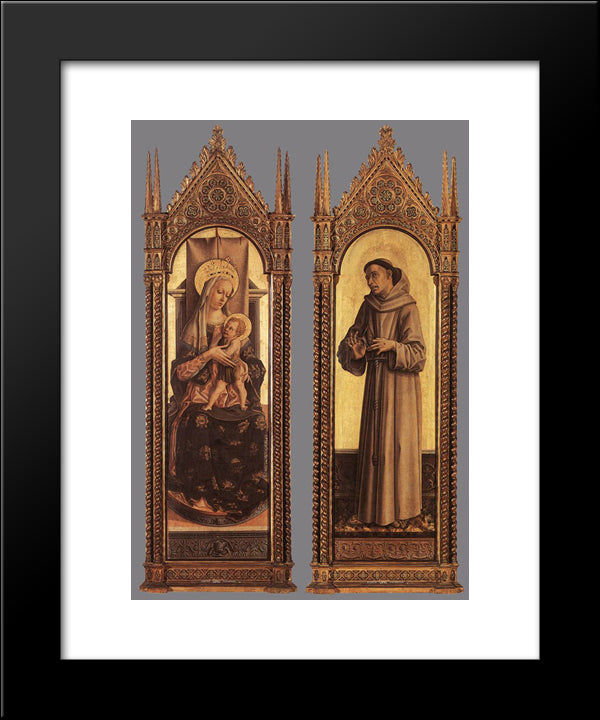 Madonna And Child, St Francis Of Assisi 20x24 Black Modern Wood Framed Art Print Poster by Crivelli, Carlo